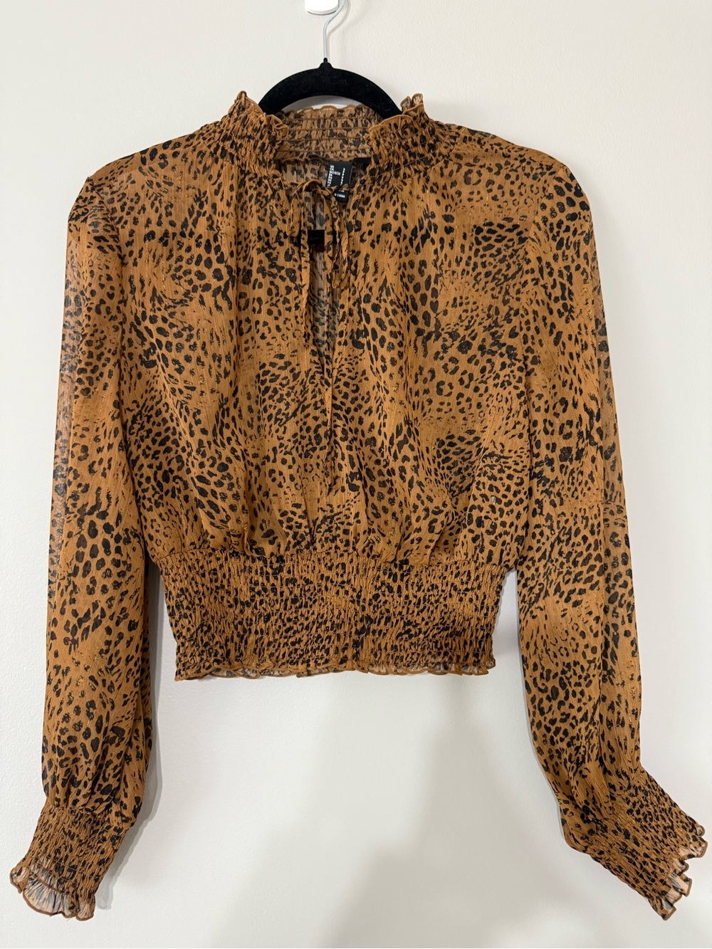 Leopard print see through top
